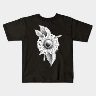 sunflower <3 (black and grey) Kids T-Shirt